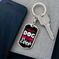 Best Dog Mom Ever Pink White Keychain Stainless Steel or 18k Gold Dog Tag Keyring-Express Your Love Gifts