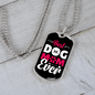 Best Dog Mom Ever Pink White Necklace Stainless Steel or 18k Gold Dog Tag 24" Chain-Express Your Love Gifts