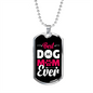 Best Dog Mom Ever Pink White Necklace Stainless Steel or 18k Gold Dog Tag 24" Chain-Express Your Love Gifts