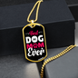 Best Dog Mom Ever Pink White Necklace Stainless Steel or 18k Gold Dog Tag 24" Chain-Express Your Love Gifts