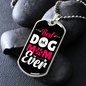 Best Dog Mom Ever Pink White Necklace Stainless Steel or 18k Gold Dog Tag 24" Chain-Express Your Love Gifts
