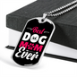 Best Dog Mom Ever Pink White Necklace Stainless Steel or 18k Gold Dog Tag 24" Chain-Express Your Love Gifts