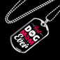 Best Dog Mom Ever Pink White Necklace Stainless Steel or 18k Gold Dog Tag 24" Chain-Express Your Love Gifts