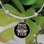 Best Dog Mom Ever Red White Bracelet Stainless Steel or 18k Gold Circle Bangle-Express Your Love Gifts