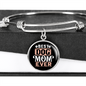 Best Dog Mom Ever Red White Bracelet Stainless Steel or 18k Gold Circle Bangle-Express Your Love Gifts