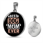 Best Dog Mom Ever Red White Circle Necklace Stainless Steel or 18k Gold 18-22"-Express Your Love Gifts