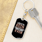 Best Dog Mom Ever Red White Keychain Stainless Steel or 18k Gold Dog Tag Keyring-Express Your Love Gifts