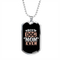 Best Dog Mom Ever Red White Necklace Stainless Steel or 18k Gold Dog Tag 24" Chain-Express Your Love Gifts