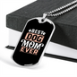 Best Dog Mom Ever Red White Necklace Stainless Steel or 18k Gold Dog Tag 24" Chain-Express Your Love Gifts