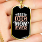 Best Dog Mom Ever Red White Necklace Stainless Steel or 18k Gold Dog Tag 24" Chain-Express Your Love Gifts