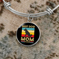 Best Dog Mom Ever Retro Dog Bracelet Stainless Steel or 18k Gold Circle Bangle-Express Your Love Gifts