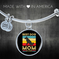 Best Dog Mom Ever Retro Dog Bracelet Stainless Steel or 18k Gold Circle Bangle-Express Your Love Gifts