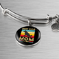Best Dog Mom Ever Retro Dog Bracelet Stainless Steel or 18k Gold Circle Bangle-Express Your Love Gifts