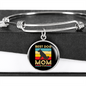 Best Dog Mom Ever Retro Dog Bracelet Stainless Steel or 18k Gold Circle Bangle-Express Your Love Gifts