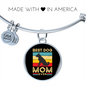 Best Dog Mom Ever Retro Dog Bracelet Stainless Steel or 18k Gold Circle Bangle-Express Your Love Gifts
