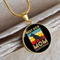 Best Dog Mom Ever Retro Dog Circle Necklace Stainless Steel or 18k Gold 18-22"-Express Your Love Gifts