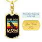 Best Dog Mom Ever Retro Dog Keychain Stainless Steel or 18k Gold Dog Tag Keyring-Express Your Love Gifts