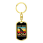 Best Dog Mom Ever Retro Dog Keychain Stainless Steel or 18k Gold Dog Tag Keyring-Express Your Love Gifts