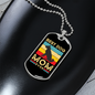 Best Dog Mom Ever Retro Dog Necklace Stainless Steel or 18k Gold Dog Tag 24" Chain-Express Your Love Gifts