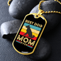 Best Dog Mom Ever Retro Dog Necklace Stainless Steel or 18k Gold Dog Tag 24" Chain-Express Your Love Gifts