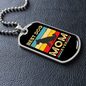 Best Dog Mom Ever Retro Dog Necklace Stainless Steel or 18k Gold Dog Tag 24" Chain-Express Your Love Gifts
