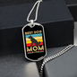 Best Dog Mom Ever Retro Dog Necklace Stainless Steel or 18k Gold Dog Tag 24" Chain-Express Your Love Gifts