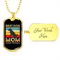 Best Dog Mom Ever Retro Dog Necklace Stainless Steel or 18k Gold Dog Tag 24" Chain-Express Your Love Gifts