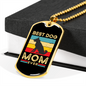 Best Dog Mom Ever Retro Dog Necklace Stainless Steel or 18k Gold Dog Tag 24" Chain-Express Your Love Gifts