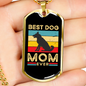Best Dog Mom Ever Retro Dog Necklace Stainless Steel or 18k Gold Dog Tag 24" Chain-Express Your Love Gifts