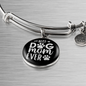 Best Dog Mom Ever TranspArent Bracelet Stainless Steel or 18k Gold Circle Bangle-Express Your Love Gifts