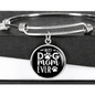 Best Dog Mom Ever TranspArent Bracelet Stainless Steel or 18k Gold Circle Bangle-Express Your Love Gifts