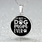 Best Dog Mom Ever TranspArent_ Circle Necklace Stainless Steel or 18k Gold 18-22"-Express Your Love Gifts