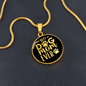 Best Dog Mom Ever TranspArent_ Circle Necklace Stainless Steel or 18k Gold 18-22"-Express Your Love Gifts