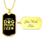 Best Dog Mom Ever Transparent Necklace Stainless Steel or 18k Gold Dog Tag 24" Chain-Express Your Love Gifts