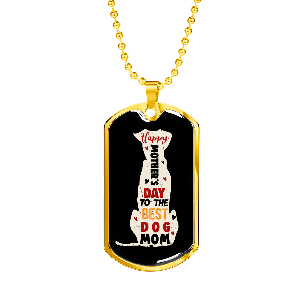 Best Dog Mom Necklace Stainless Steel or 18k Gold Dog Tag 24" Chain-Express Your Love Gifts