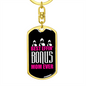 Best Effin' Bonus Mom Ever Keychain Stainless Steel or 18k Gold Dog Tag Keyrin-Express Your Love Gifts