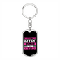 Best Effin' Bonus Mom Ever Pink White Keychain Stainless Steel or 18k Gold Dog Tag Keyring-Express Your Love Gifts