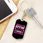 Best Effin' Bonus Mom Ever Pink White Keychain Stainless Steel or 18k Gold Dog Tag Keyring-Express Your Love Gifts