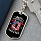 Best Firefighter Dad Ever Keychain Stainless Steel or 18k Gold Dog Tag Keyring-Express Your Love Gifts