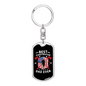 Best Firefighter Dad Ever Keychain Stainless Steel or 18k Gold Dog Tag Keyring-Express Your Love Gifts