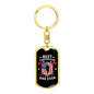 Best Firefighter Dad Ever Keychain Stainless Steel or 18k Gold Dog Tag Keyring-Express Your Love Gifts