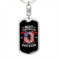 Best Firefighter Dad Ever Keychain Stainless Steel or 18k Gold Dog Tag Keyring-Express Your Love Gifts