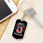 Best Firefighter Dad Ever Keychain Stainless Steel or 18k Gold Dog Tag Keyring-Express Your Love Gifts