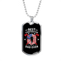 Best Firefighter Dad Ever Necklace Stainless Steel or 18k Gold Dog Tag 24" Chain-Express Your Love Gifts