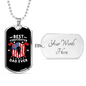 Best Firefighter Dad Ever Necklace Stainless Steel or 18k Gold Dog Tag 24" Chain-Express Your Love Gifts
