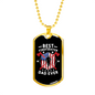 Best Firefighter Dad Ever Necklace Stainless Steel or 18k Gold Dog Tag 24" Chain-Express Your Love Gifts