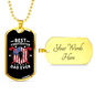 Best Firefighter Dad Ever Necklace Stainless Steel or 18k Gold Dog Tag 24" Chain-Express Your Love Gifts