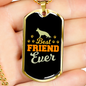 Best Friend Ever Necklace Stainless Steel or 18k Gold Dog Tag 24" Chain-Express Your Love Gifts