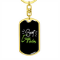 Best Gigi Ever Green Mom Keychain Stainless Steel or 18k Gold Dog Tag Keyring-Express Your Love Gifts