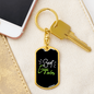 Best Gigi Ever Green Mom Keychain Stainless Steel or 18k Gold Dog Tag Keyring-Express Your Love Gifts